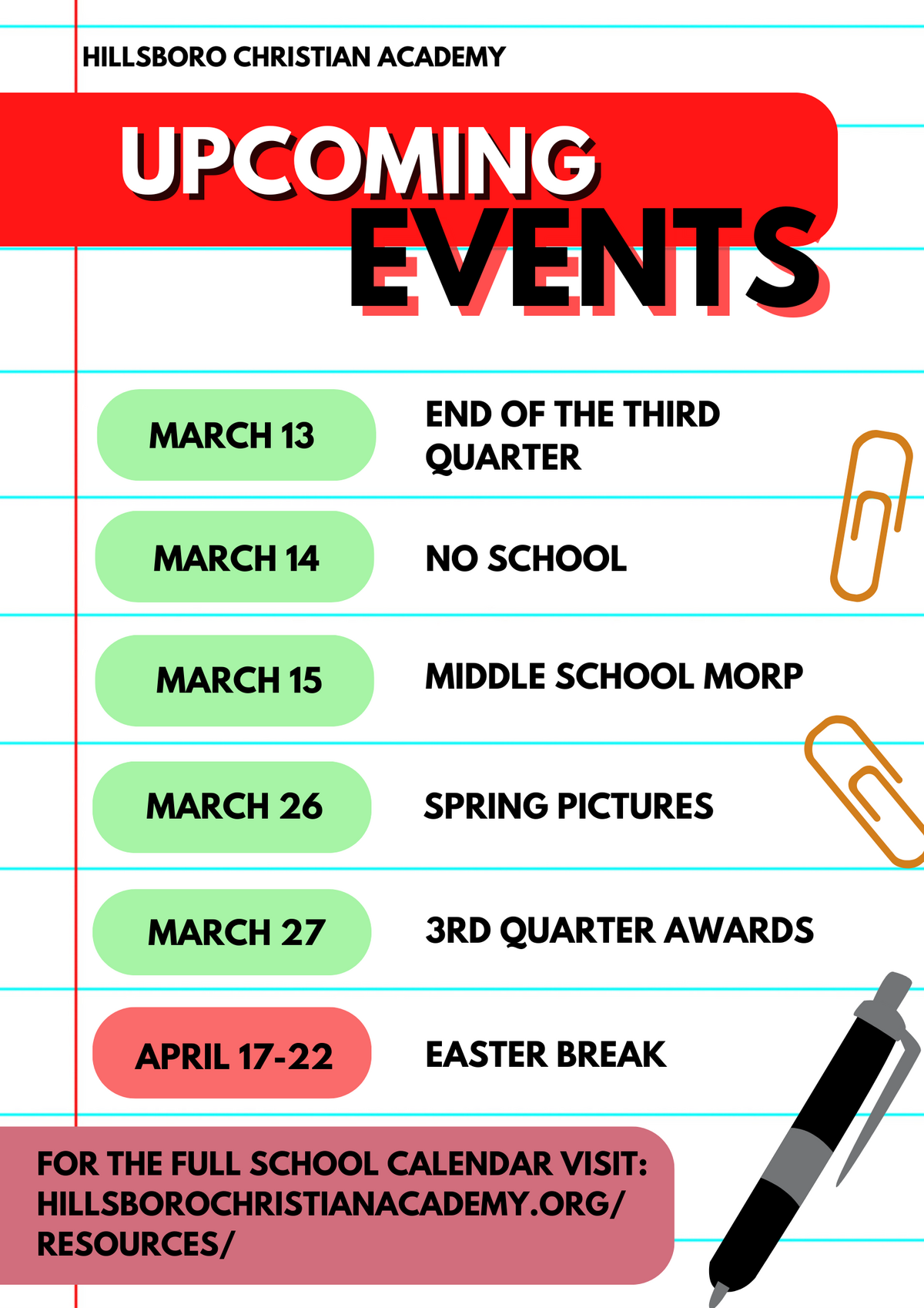 upcoming events